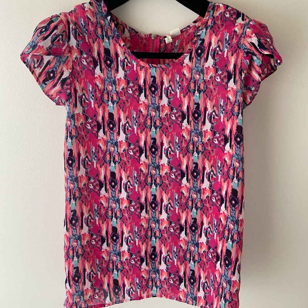 Short sleeve blouse pink